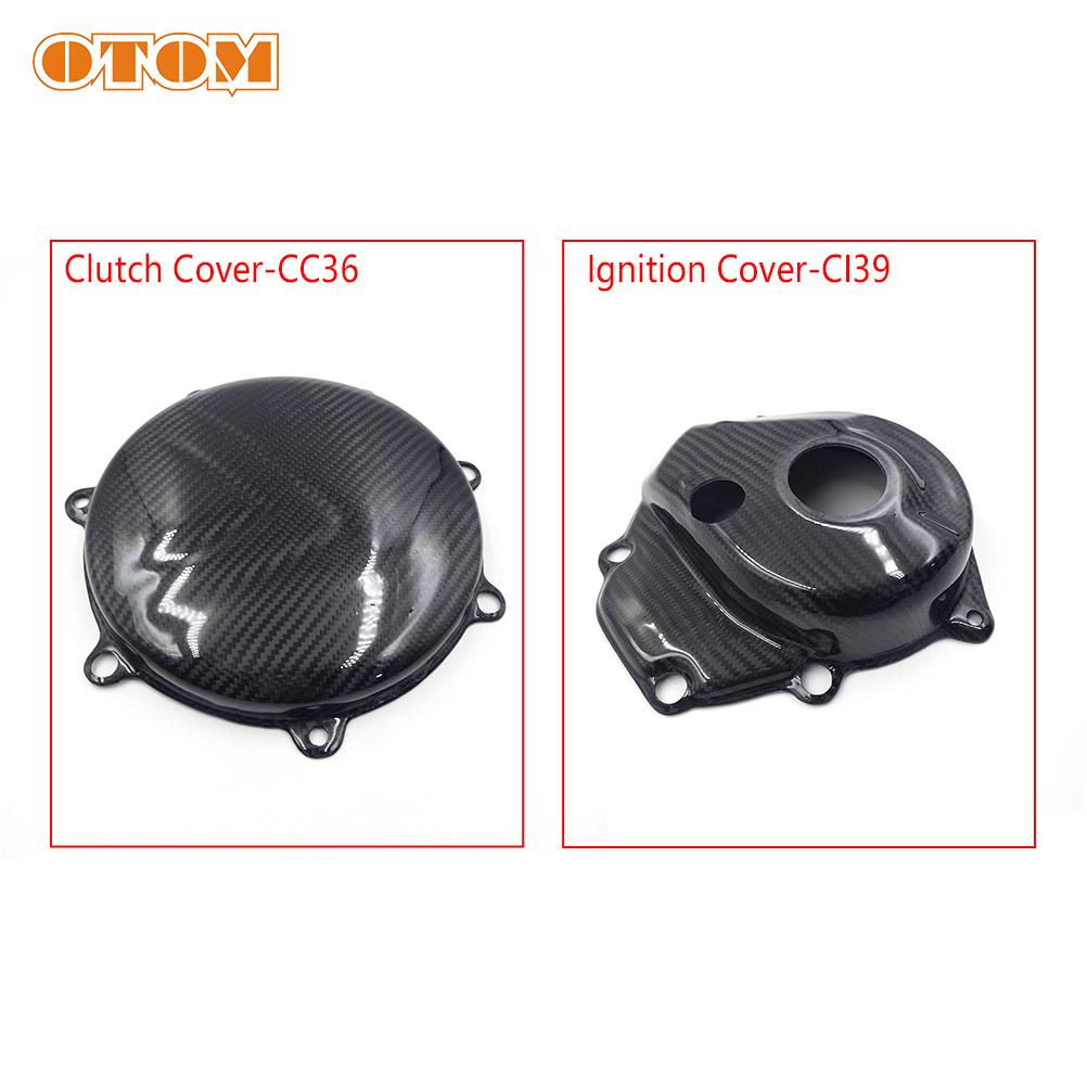 For KAWASAKI KX450 KX450X KX450SR Motorcycle Engine Case Crash Protection Carbon Fiber Clutch Cover-CC36 And Ignition Cover-Cl39