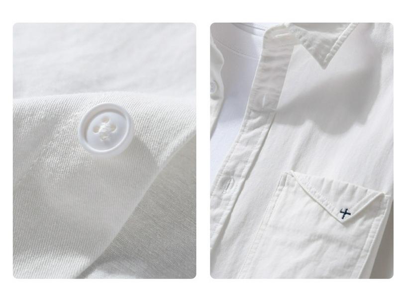 Men's Retro Long-Sleeve Casual Shirt: Simple Solid Color, All-Match Style