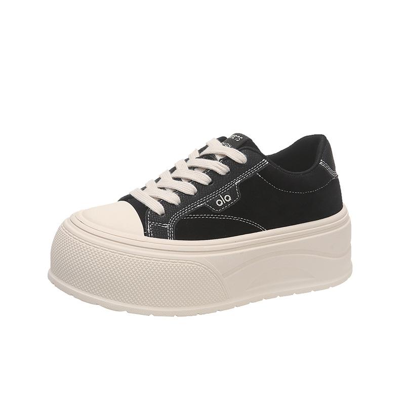 

Retro platform breadboard shoes women s new fashionable versatile small height increasing casual shoes 35 чёрный