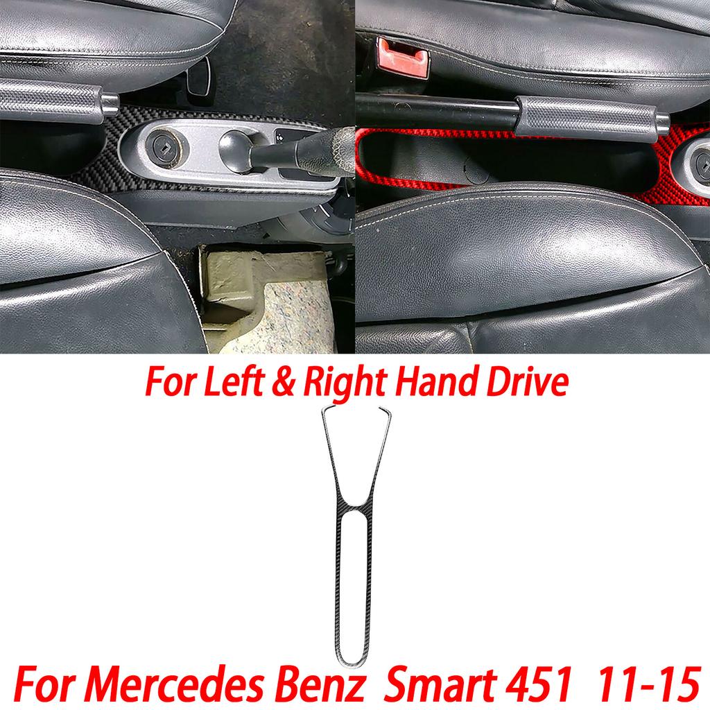 For Benz Smart W451 Fortwo 2011-2015 Carbon Fiber Copilot Storage Box Handle Center CD Gear Shift Panel Interior Trim Sticker