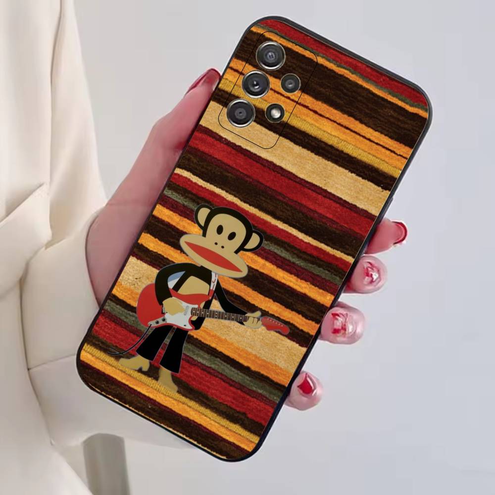 P-Paul F-Frank Fashion Phone Case Black Silicone Soft For Samsung S25,S24,S21,S22,S23,S30,Ultra,S20,Plus,Fe,Lite