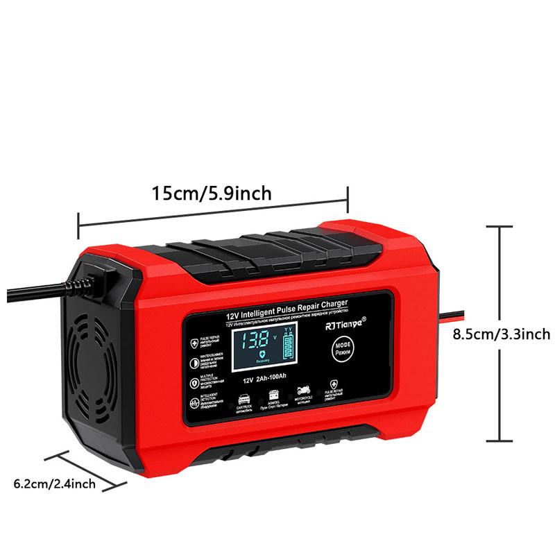 NEW 12V/6A Intelligent Pulse Repair Battery Charger Regulate Car Battery Charger LCD Display For Motorcycle SUV Battery