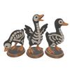 3Pcs Halloween Spooky Skeleton Goose Figurine, Miniature Skeleton Goose Resin Statue, Skeleton Animal Sculpture Desktop Ornament for Home, Office,