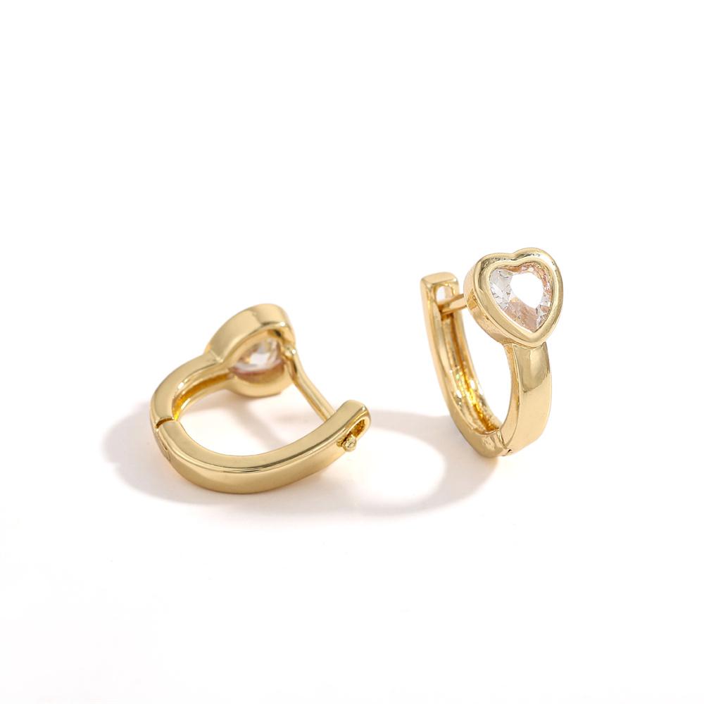 Heart Round Ball Flat Helix Piercing Earring golden Ear Studs Geometric Zircon Exquisite Trinket Studs Aretes