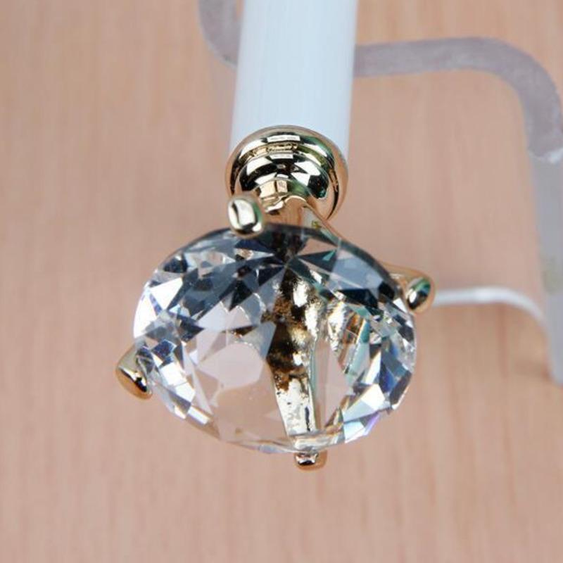 1 Piece Ballpoint Pen School Office Supply Wedding Stationery Crystal Diamond Metal Rose Gold Luxury Spinning