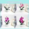 Orchid Butterfly Faux Plant With Plush Material Wedding Decor Props Photography