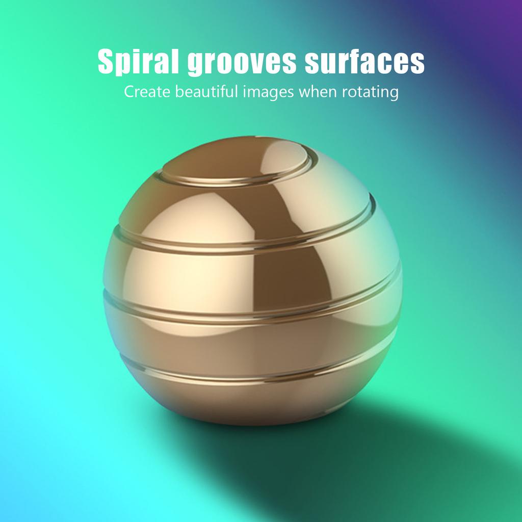 45mm Diameter Gyroscope Ball Alloy Rotating Anxiety Relief Fingertip Decompression Toy Luxury Gold Color