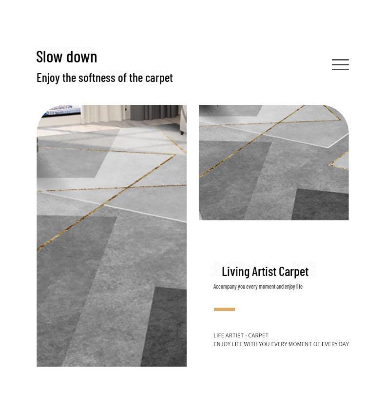 Minimalist Light Luxury Carpet for Living Room or Bedroom