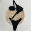 OFTBUY 2025 New Women Sexy One Piece Swimsuit Hollow Thong Metal Bikini Set Solid Halter Neck Bathing Suit Biquini Beachwear