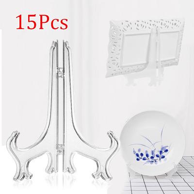 15 Stück Transparenter Teller Aufsteller Staffelei Ständer Bild Kunst Halter Rahmen Auszeichnung Organizer