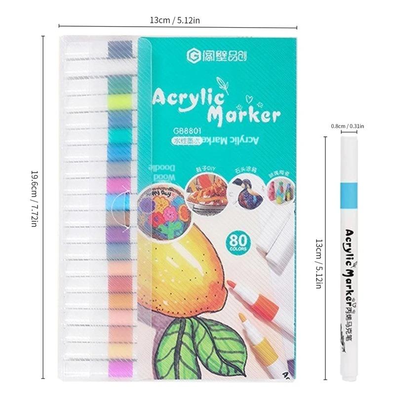 

80 Colors Acrylic Marker Rock Painting Kit for Kids Children Stone Paint Pens Kit Ceramic Glass Wood Manga Art Supplies Sch Practical Use