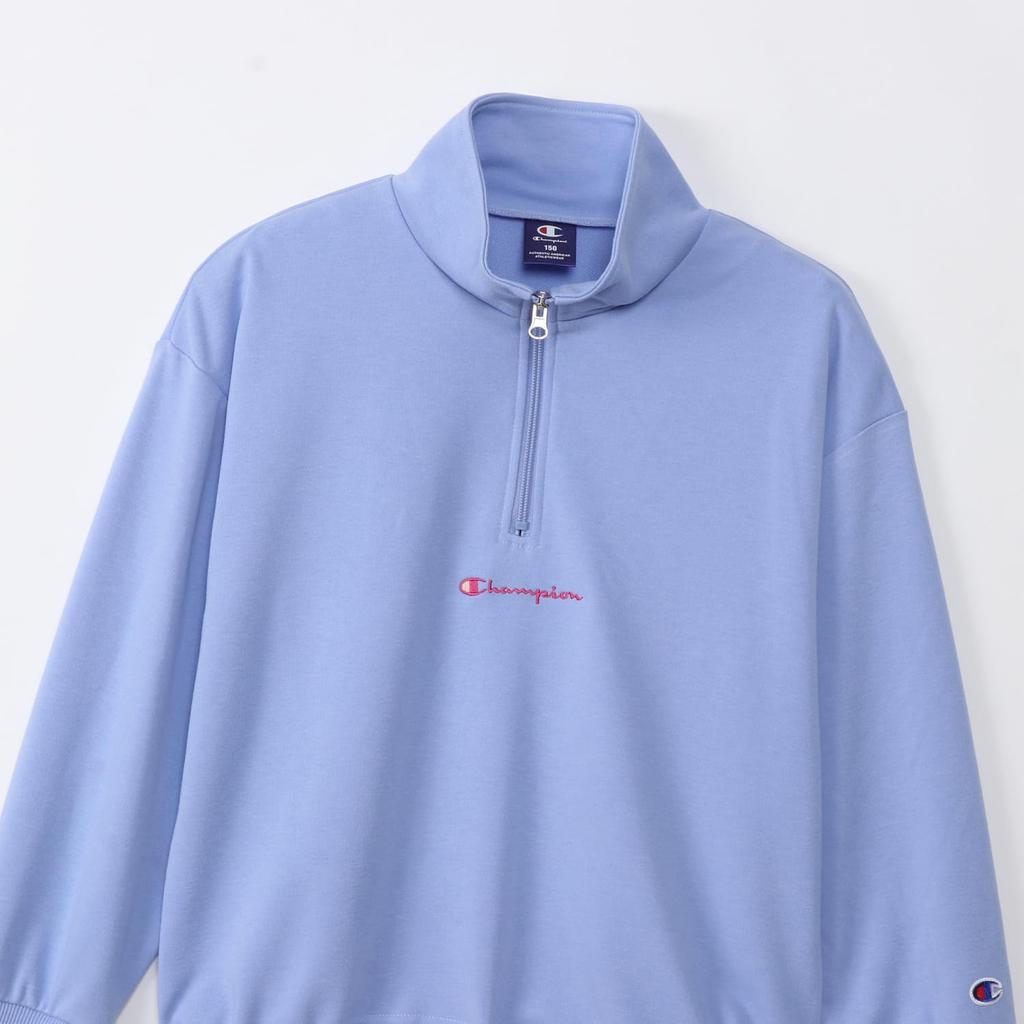 Champion Long Sleeve Crew Neck Fleece Sweatshirt with Realx Logo Sweatshirt for School Girls Kids' Fit, Quick-Drying, Embroidery, Half-Zip