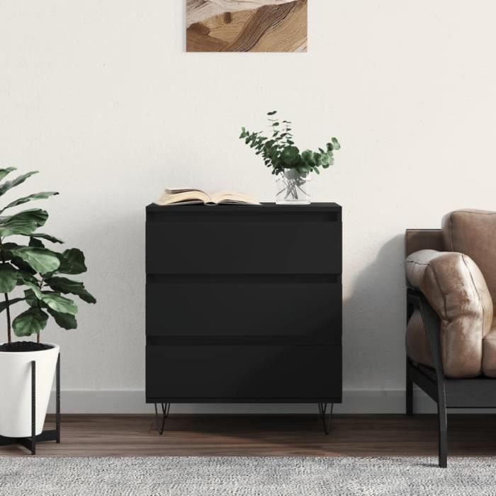 VidaXL Buffet Noir 60x35x70 cm Bois d'ingénierie 827181