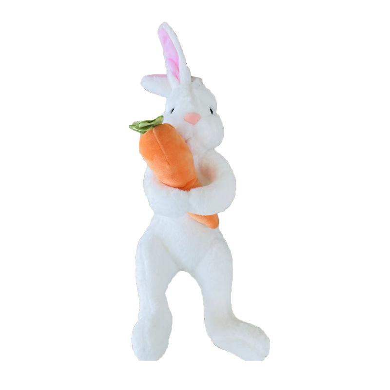 Year Of The Rabbit Mascot Cartoon Hug Carrot Rabbit Doll Little White Rabbit Plush Toy Doll Gift