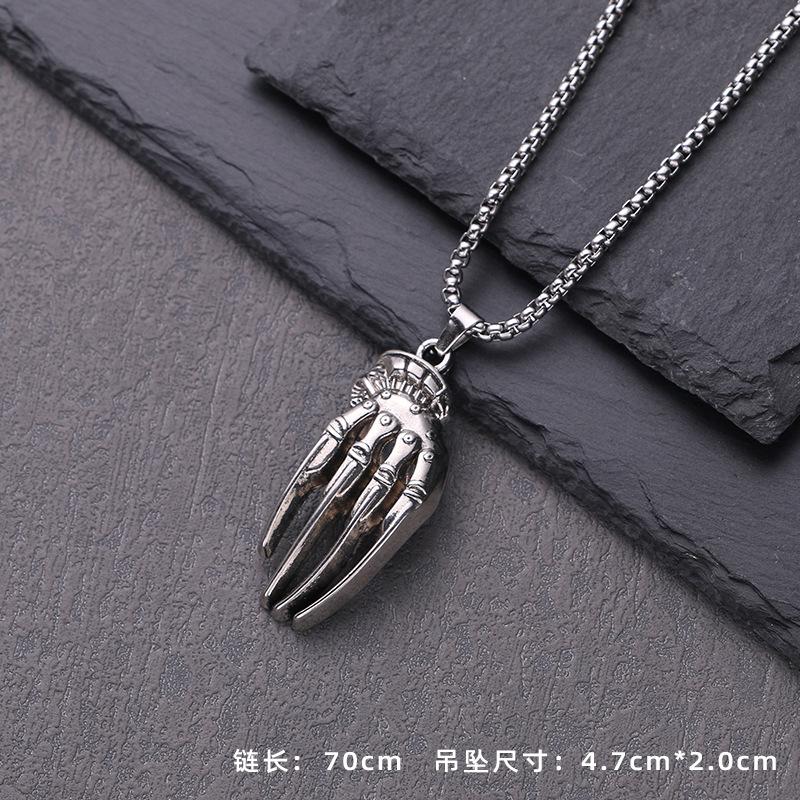 Anime Exaggerated Male Ghost Claw Retro Hip-hop Accessories Trendy Jewelry Pendant Necklace