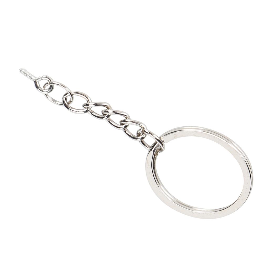 10pcs Key Ring Alloy Key Chain Ring Parts with Screw Eye Pin Connector DIY AccessoriesSilver 28mm / 1.1in