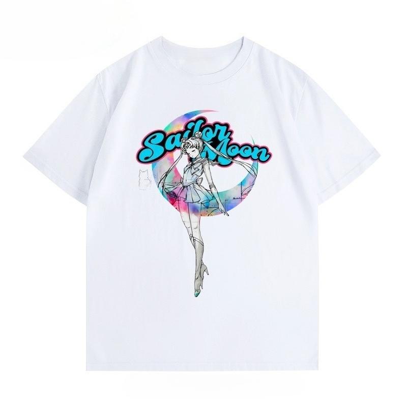 

2026 New Arrival Sailor Moon TShirt Summer Short Sleeve Tee for Unisex Women Loose Fit Cartoon Anime Tops M