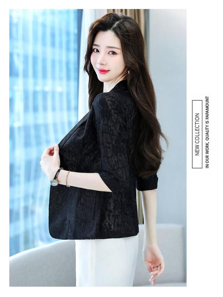 Women's White Lace Sun Protection Jacket - Spring/Summer 2022 Casual Short Blazer