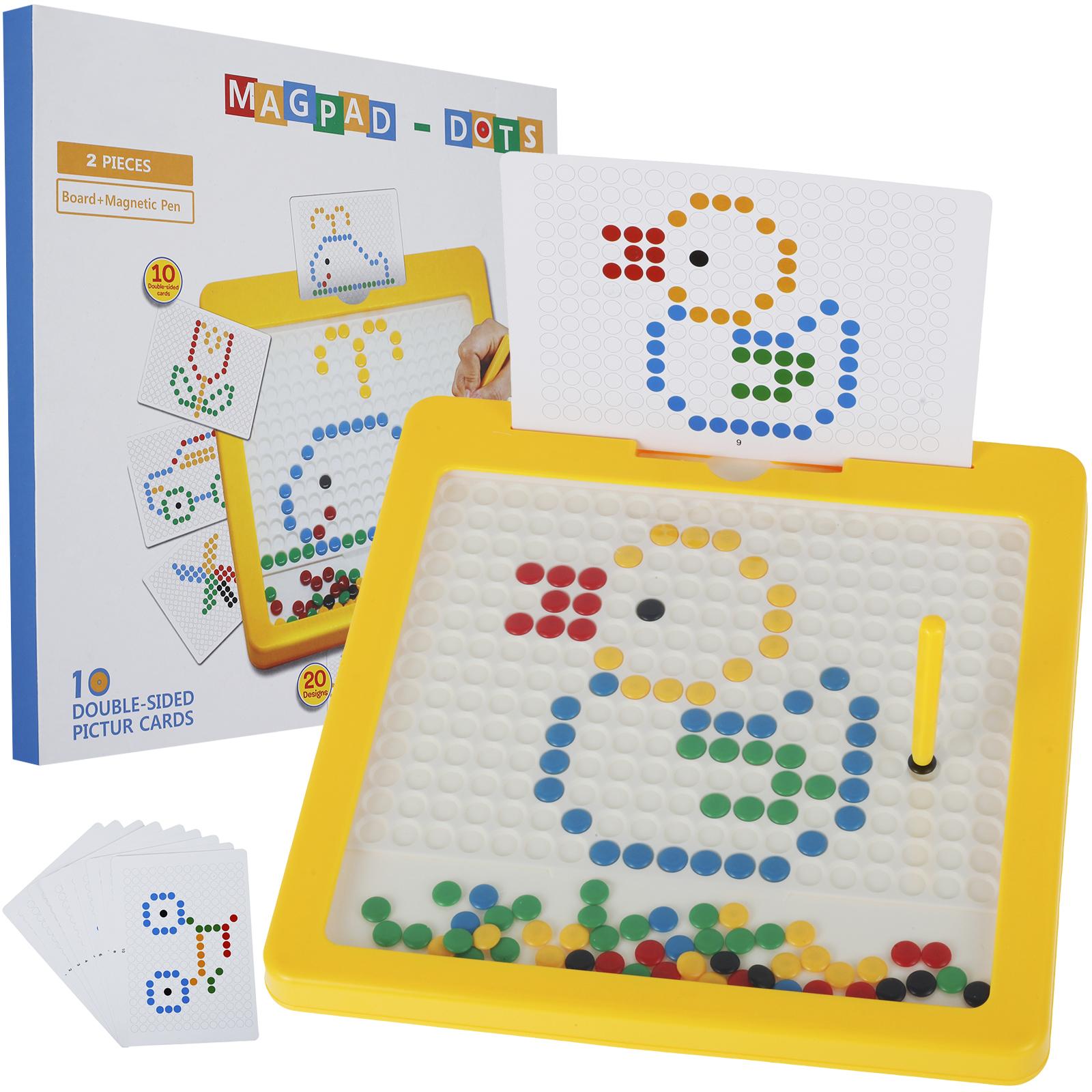 

Magnetic Drawing Board for Toddlers Colorful Magnet Beads Painting Drawing Board with Pen and Pattern Cards Educational Toys