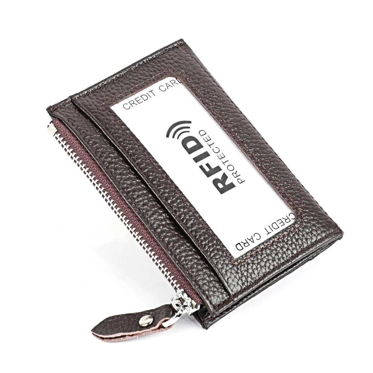 

Блокировка подлинной кожи кредитной карты держатель безопасности дорожный кошелек