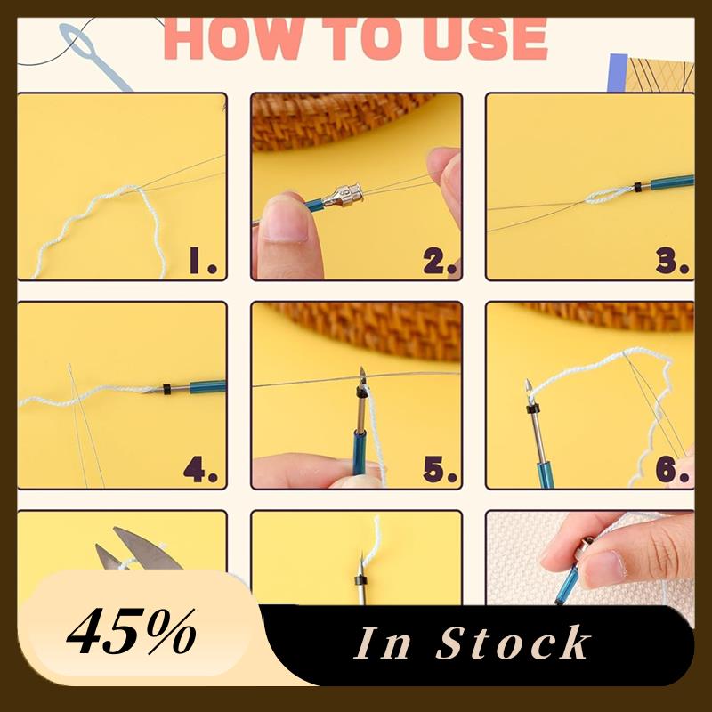 

A60Z Top 13Pcs Punch Needle Kit,Punch Needle Tool Adjustable Punch Needle Embroidery Kits Wooden Handle Embroidery Pen For Floss