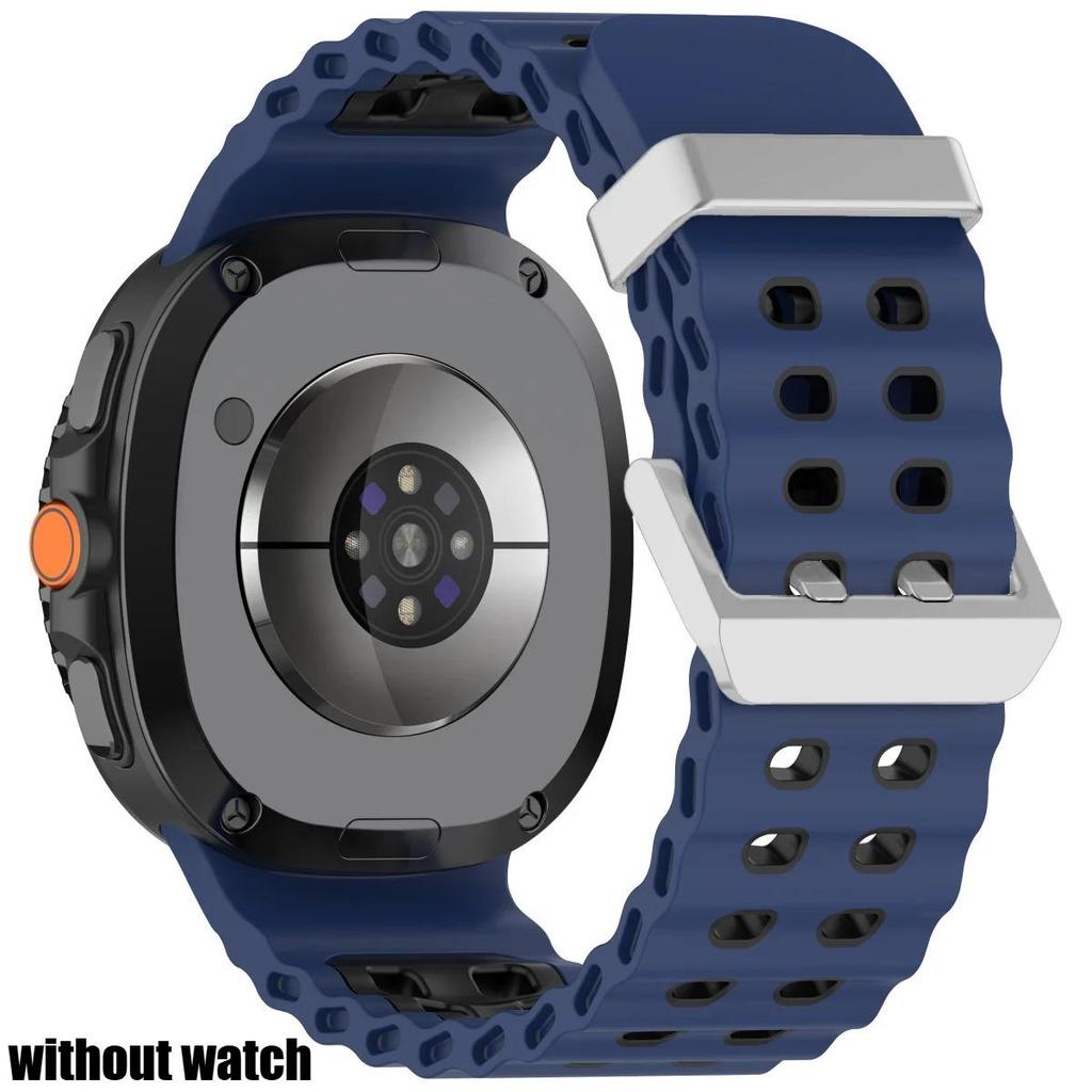 Marine Band for Samsung Galaxy Watch 8/8 Classic Ocean Strap Two-tone Silicone Band for Galaxy Watch 8 40 44mm Sport Bracelet