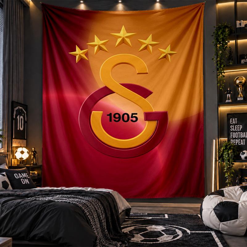Arazzo da Appendere a Parete Tessuto Stampato Galatasaray FC per Soggiorno Camera da Letto Decorazione Casa