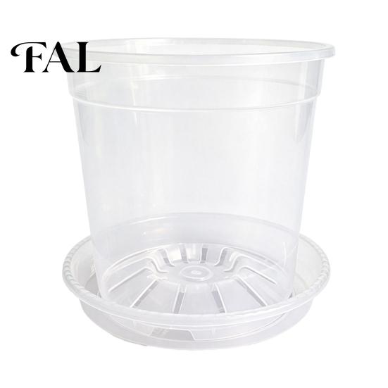 Breathable Plant Pots for Rootlets Clear Plastic Orchid Pot with Saucer, Compression Resistant Basins Drainage Holes, Ventilated Flower Rose,