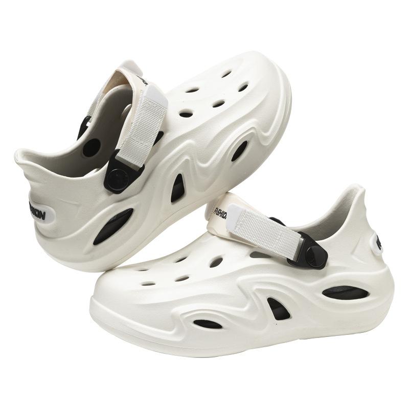 Fashion Men's and women's soft and comfortable hole shoes, summer thick soled anti slip and wear-resistant beach casual sandals for men