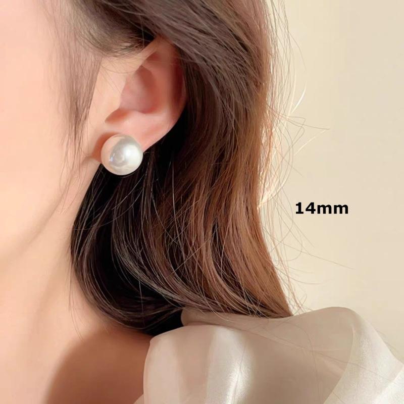 Cherry blossom powder steamed bread pearl stud earrings temperament advanced sense silver bread beads earrings temperament versatile earrings