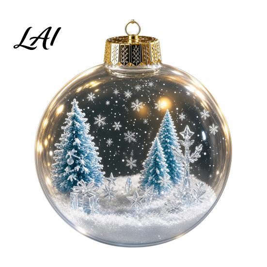Regali di Natale per la Famiglia Ornamento Luminoso con Storia Mini Scena Festiva in Palla Trasparente con Luci LED Decorazioni da Appendere Decorazione in Acrilico Decorazione Albero