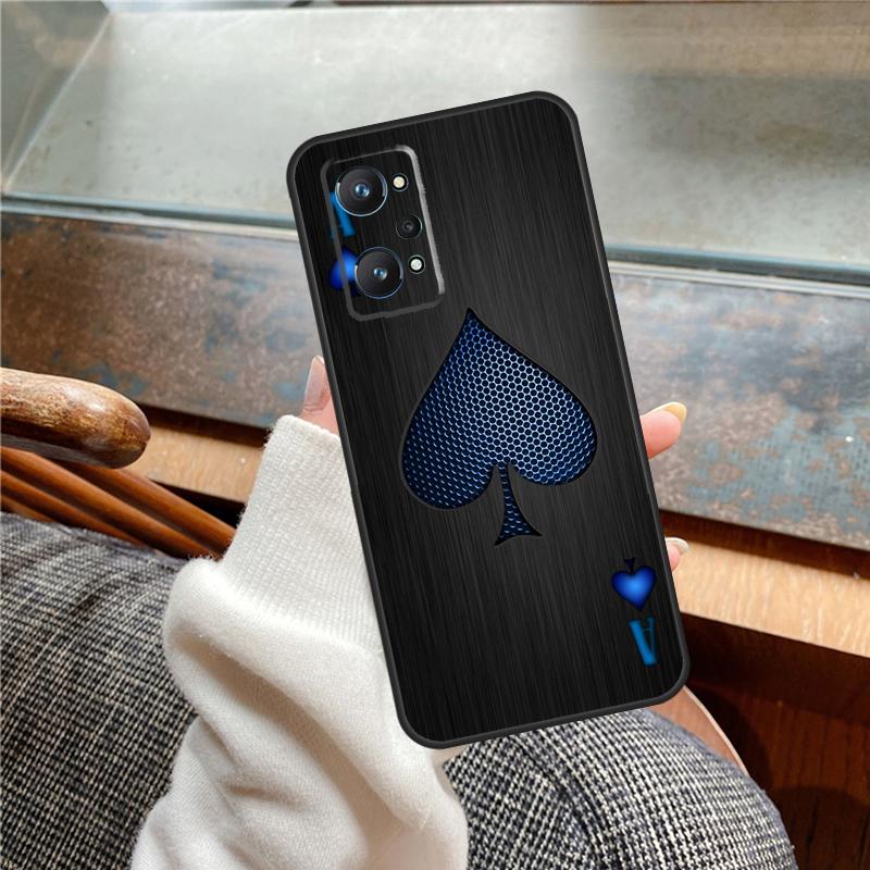 Ace of Spades Poker Case For Realme 11 12 13 14 Pro Plus C53 C55 C51 C25 C63 C61 C65 C67 C71 C75 GT6 GT7 15 Pro
