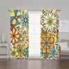 2Pcs Retro Floral Curtains Colorful Hand-drawn Pattern Living Room Study Sunshade Bohemian Style Decor Curta