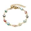 Stainless Steel Religious Bracelets Gold Color Multicolor Round Evil Eye Enamel For Women Men Gifts 13.5cm(5 3/8") Long, 1 Piece