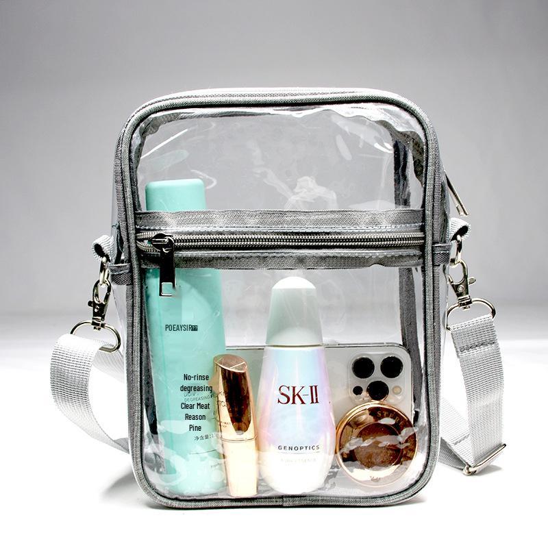 

Прозрачная ПВХ сумка кроссбоди - Водонепроницаемая, Многофункциональная, Портативная наплечная сумка для покупок