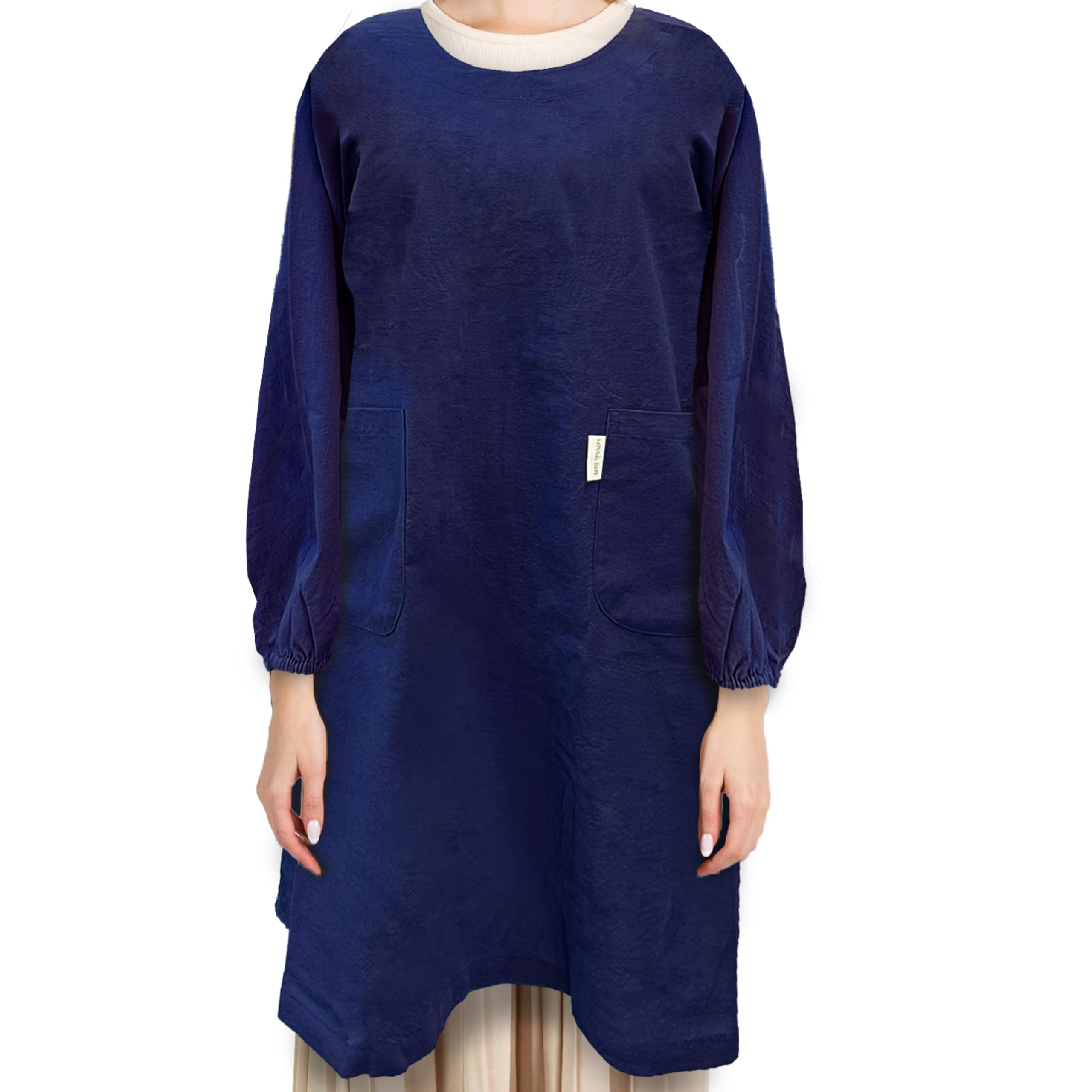 

Кухонный фартук дни Однотонный хлопковый фартук для стирки Темно-синий [Ogran Japan] [Натуральный базовый] M~L