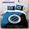 Benutzerdefinierter Name Club Brügge KV Wappen Bettwäsche, Steppbett Set Bettbezug Kissenbezug Zuhause Geburtstagsgeschenk (1 Bettbezug + 2 Kissenbezüge, ohne Füllung)