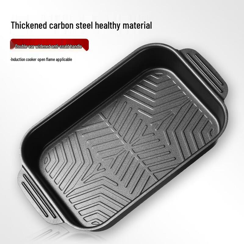 Rectangular Carbon Steel Multi-Use Grill Pan