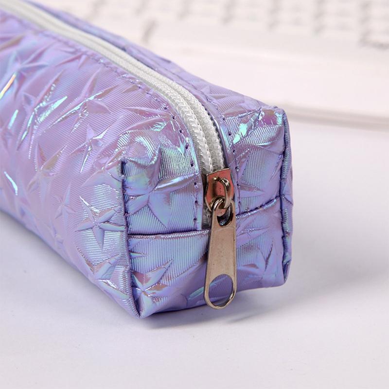 Cute Kawaii Laser 3D Star Pencil Case High Capacity Pen Bags Cute Pencil Bags For Girls Gift School Supplies Korean Stationery