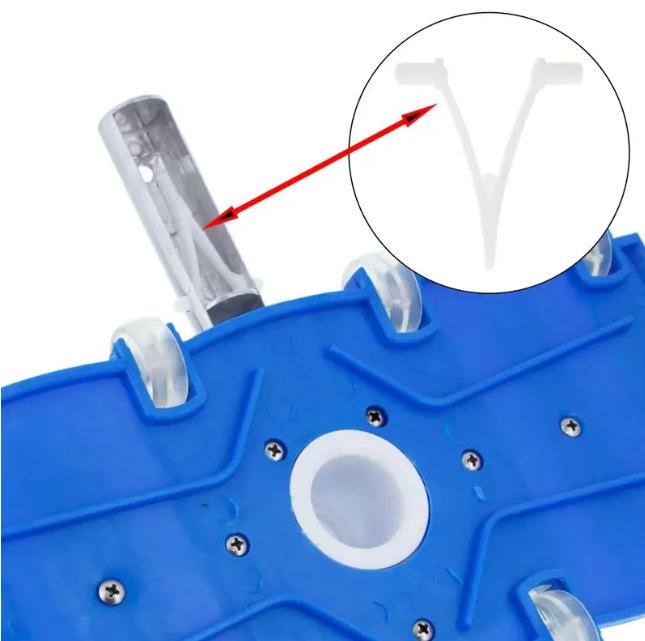 Swimming Pool Cleaning Set: V-Clip & I-Clip Connectors, Net & Floor Brush