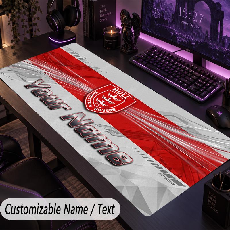 Large Mouse PadHull KR Custom Name Text Personalized Desk Mat Non Slip Gaming Pad