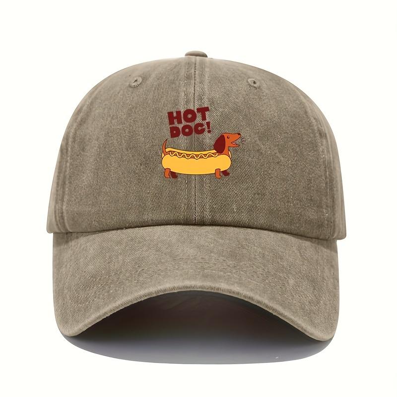 Fun Hot Dog Printed Baseball Hat Sunshade Leisure Sports Outdoor Headwear Fun Pattern Design