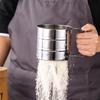 Flour Sifter for Baking Stainless Steel Handheld Flour Sifter Baking Sieve Cup w/ Hand Press Design Fine Mesh Sieve Flour Duster