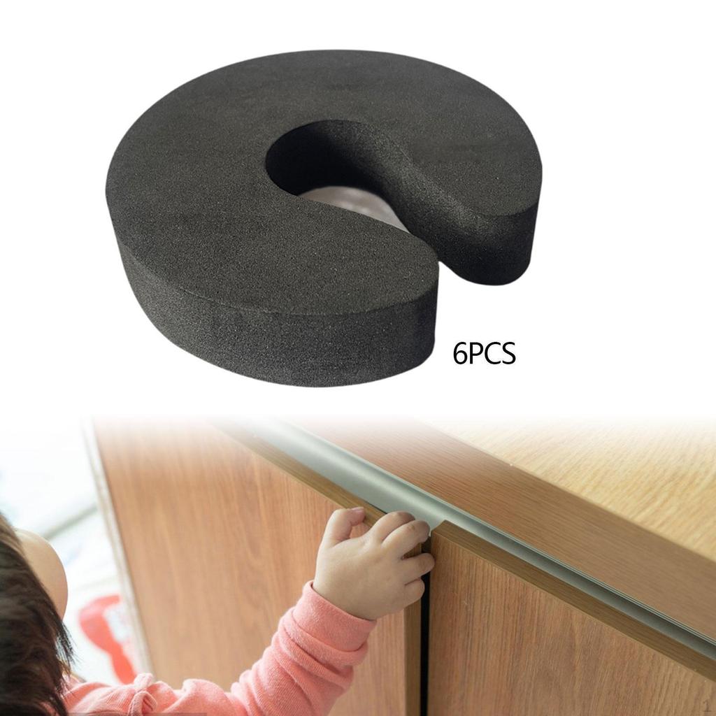 6Pcs Door Stopper Keep Open Lightweight Compact Easy To Install Multifunctional Finger Pinch