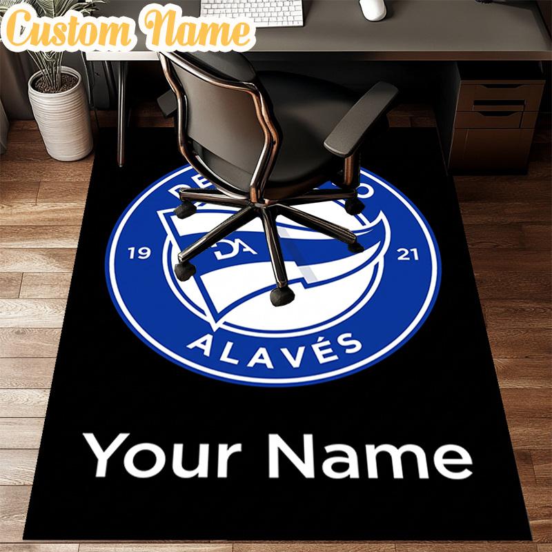 Custom Name Deportivo Alaves Crest Rug Office Rug Chair Mat Non Slip Carpet Rugs for Bedrooms Dining Room Living Room Home Decor gifts