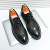 Gentleman Summer New Men's Black White Perforated Leather Oxford Brogues Shoes Designer Formal Wedding Dress Homecoming Footwear