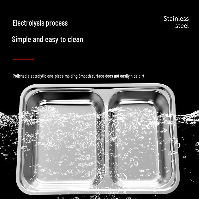 Deep 316 Stainless Steel 2-Compartment Meal Tray, 10-Pack
