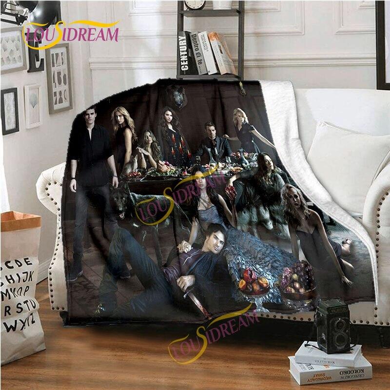 The Vampire Diaries-Decke, 3D-Druck, Flanelldecke, Bürodecke für Mittagspause, Sofabettdecke, Steppdecke, Picknickdecke