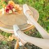 Thick Heel Square Head Single Shoes Women's High Heel Medium Heel Sheepskin Back Strap Mary Jane Shoes with Sandals