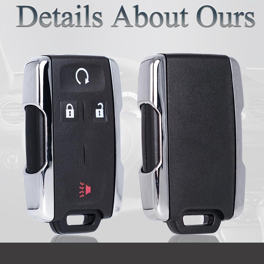 Key Fob Remote Replacement Fits for Chevy Silverado 1500 2500 3500 Colorado GMC Sierra Canyon 2014- FCC ID: M3N-32337100 with Uncut Chevrolet GMC